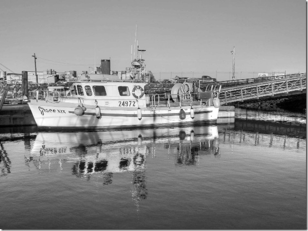 fishing boats, French Creek, black and white,Grace XIX