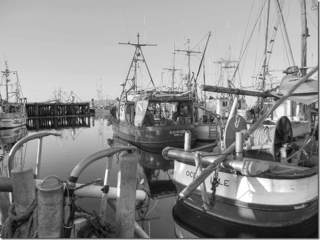 ing boats, French Creek, black and white,Kathron