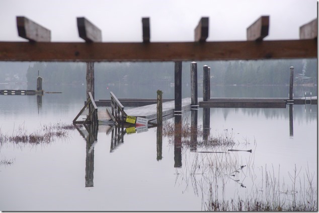 High water at Sproat Lake east of  Port Alberni