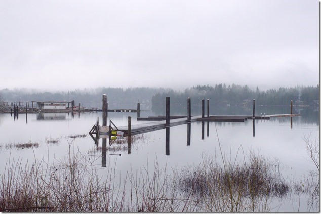 High water at Sproat Lake east of  Port Alberni