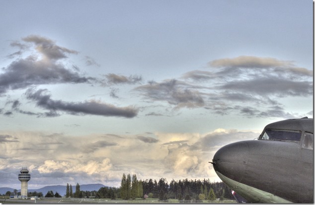 Comox Valley Airport,YQQ,Comox Air Force Museum,19 Wing,clouds,twilight,airplanes,CP-107 Canadair Argus,C-47 Douglas Dakota
