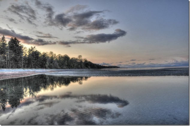 Kye Bay,Cape Lazo,Comox,Georgia Strait,beach,ocean,sunset,twilight