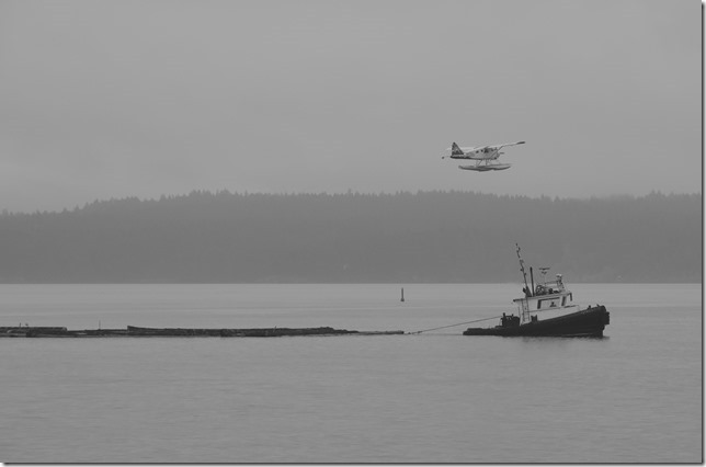 Nanaimo,ships,log boom.tug boat,float plane