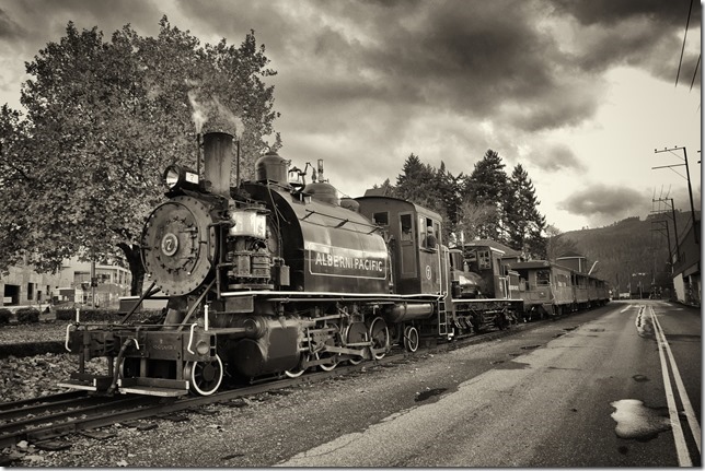 1929 Baldwin 2-8-2T,steam locomotive,railroad,Port Alberni,Alberni Pacific,2-Spot,1912 Shay 