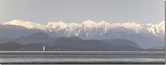 Miracle Beach Provincial Park.ocean,mountains,panorama,Georgia Strait
