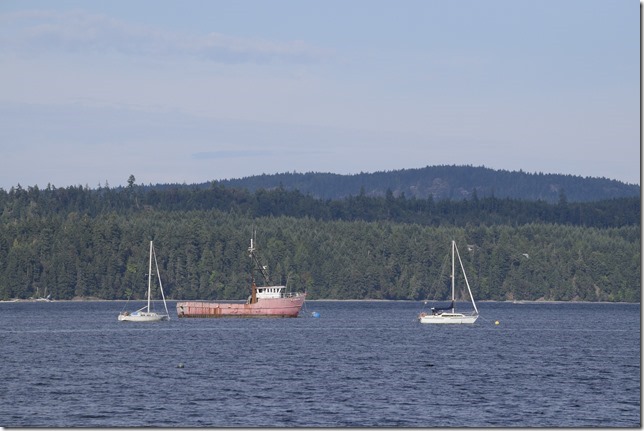 Fanny Bay,Baynes Sound,Larkin,ships,ocean,Denman Island,HIghway 19 A