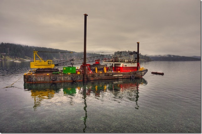Quadra Island,Heriot Bay,ocean,Gulf Islands,ships,marina,pile driving