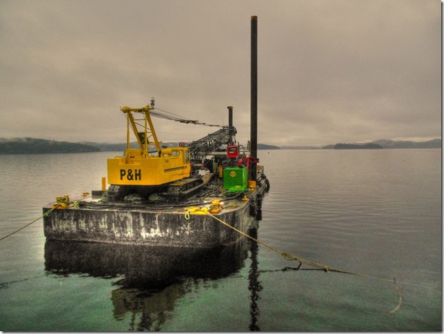 Quadra Island,Heriot Bay,ocean,Gulf Islands,ships,marina,pile driving