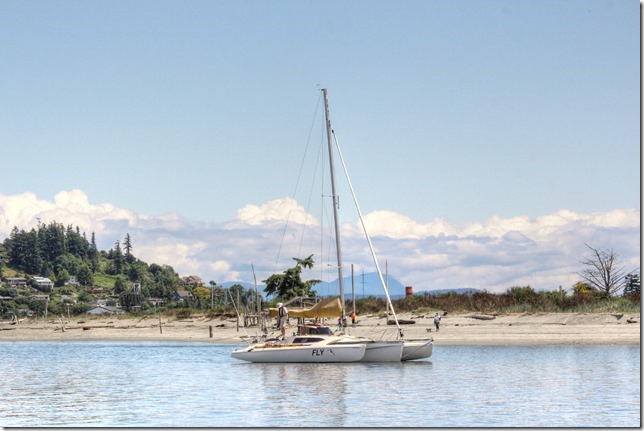 ships,ocean,sailing,nature,clouds,mountains,Baynes Sound,Comox Harbour