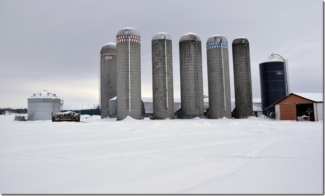 Ontario,barns,farming,winter,snow,Ottawa,silo