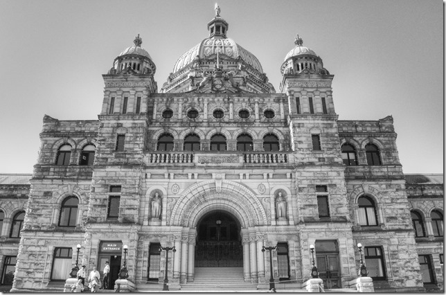 Victoria,inner harbour,James Bay,tourism,black and white,buildings