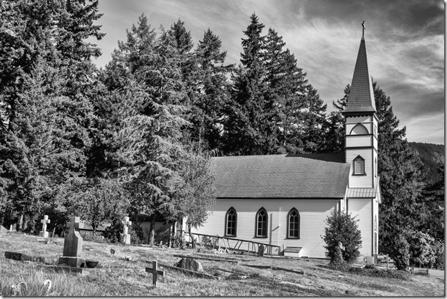 Cowichan Valley,Duncan,church,buildings,St Ann's,Roman Catholic,Quamichan,black and white