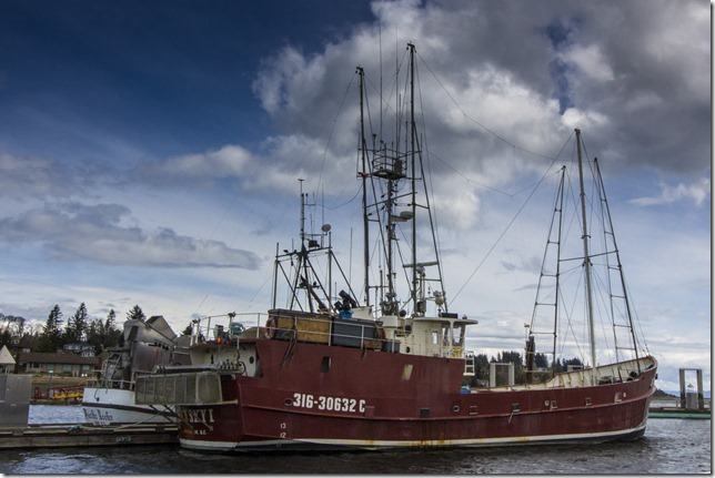 Comox,fisherman's wharf,marina,fish boat,spring,Red Sky I,Red Rooster Fishing Company,British Columbia Packers