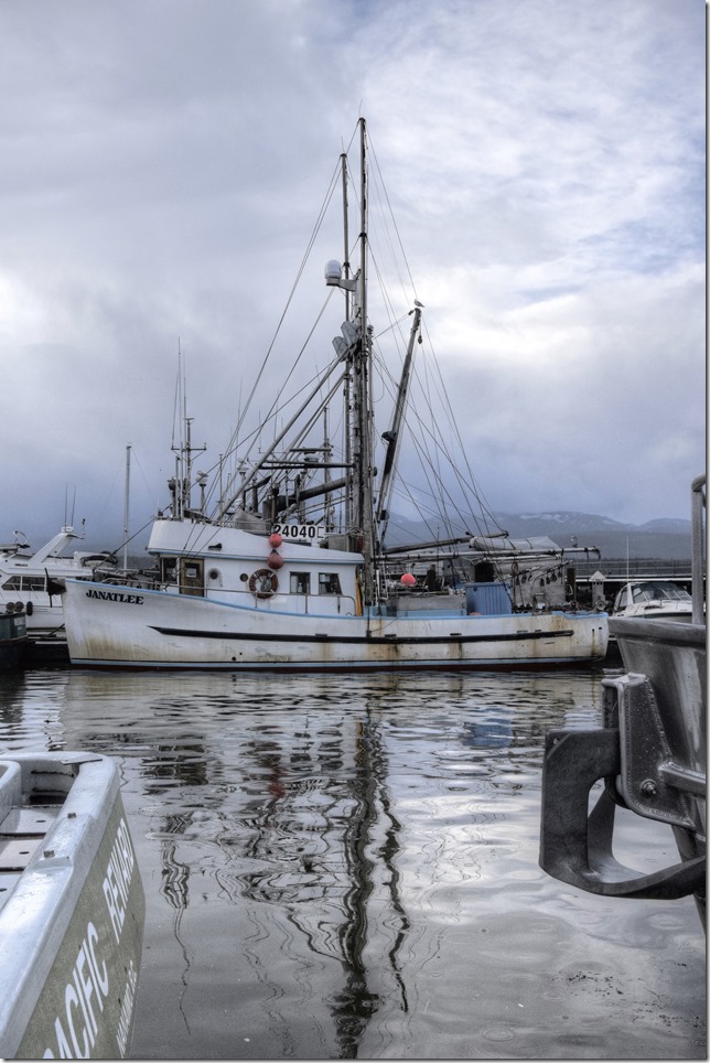 Comox, fish boat, fisherman's wharf, marina, Winter