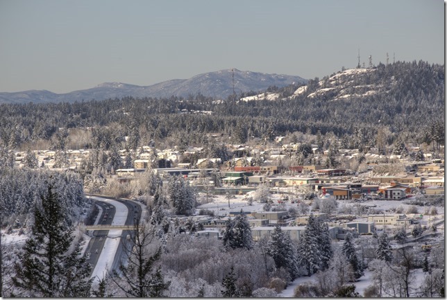 Highway 19,winter,snow,trees,mountains,Vancouver Island,Nanaimo,scenery