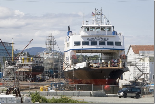 Victoria,summer,ships,not your normal view,BC Ferries,Point Hope Shipyard,Quadra Queen II,Uchuck III,refit