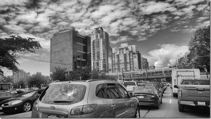 Vancouver,traffic,cars,urban,city,black and white,traffic jam,DTES