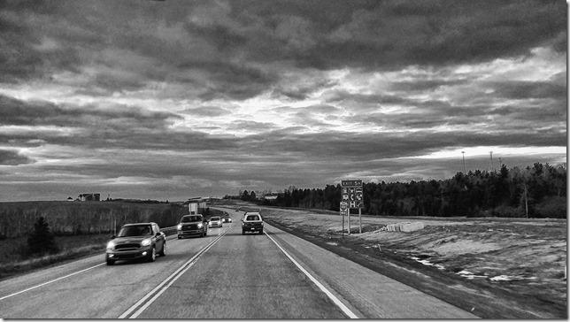 Nova Scotia,Canada,Atlantic Canada,Highway 101,black and white,clouds,roads,