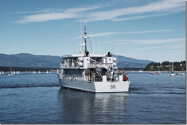 Patrol Craft Training (PCT) 56, Raven preparing to return to HMCS Quadra after a day sail in Baynes Sound.