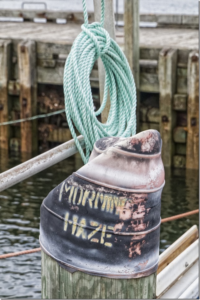 Old fishing floats on the top of pilings&hellip;