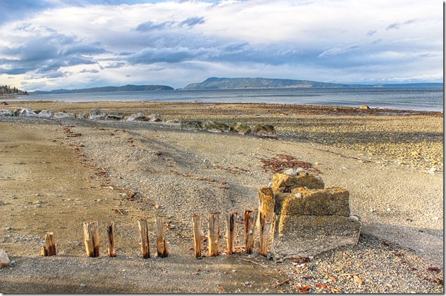 Nile Creek,Georgia Strait,clouds,ocean,beach,Vancouver island