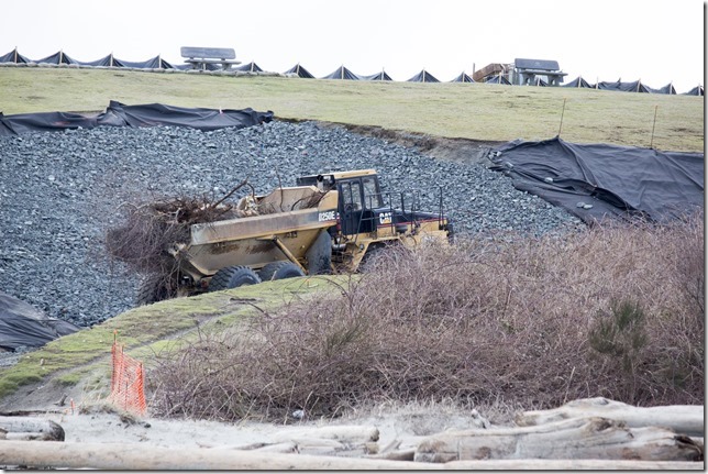 beach,trucks,Air Force Beach,Caterpillar D250E,heavy equipment,CFB Comox,19 Wing