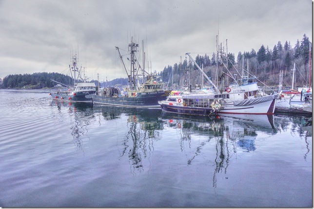 Mary Isle, Ocean Cloud, Lasqueti Dawn and Susan Laverne in Quathiaski Cove