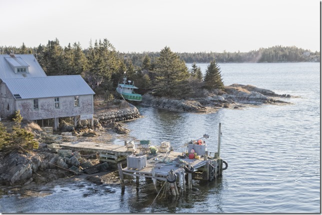 A lobster fishery facility on the north shore of Jenkins Island