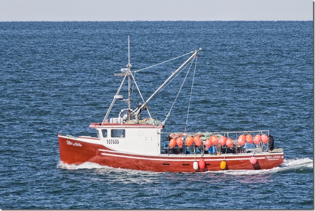 Miss Addie laying lobster pots off Broad Cove, near Digby