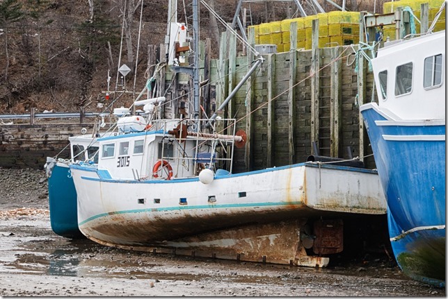 Nova Scotia,Canada,Atlantic Canada,Maritimes,fish boats,ocean,wharf,dock,pier,tides,Bay of Fundy