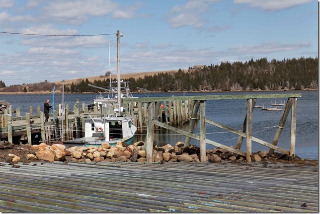 A quiet day at Bayport, looking over Lower South Cove toward Feltzen