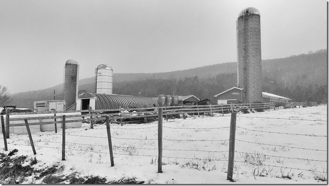 Nova Scotia,buildings,barns,history,Annapoliis Valley,winter,snow,silo