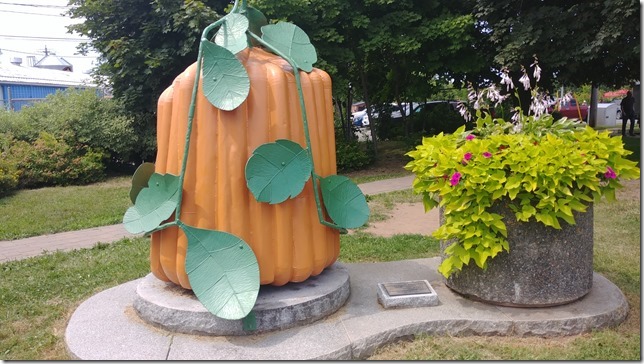 Howard Dill pumpkin sculpture in Windsor, N.S.