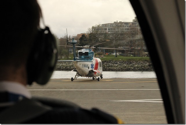 Waiting in Vancouver for a Helijet air ambulance to depart