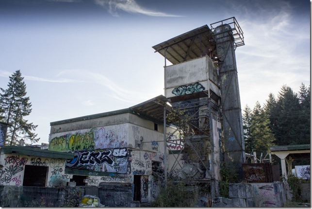 The now gone, long abandoned concrete products plant